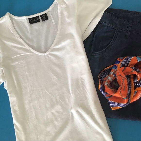 White Rachel Zoe Flowy Shirt with L.O.G.G. Wide Legged Jean Pants - Picture 2 of 9